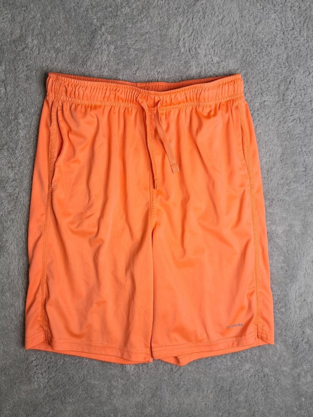 Athletic Works Boys DriWorks Performance Shorts XL Orange Drawstring Pockets